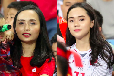 Hai chị em ruột là vợ và bạn gái tuyển thủ Việt Nam khoe sắc tại SVĐ Mỹ Đình