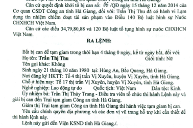 Công dân khiếu nại lệnh bắt giam bị can trong vụ án "chiếm đoạt tài sản"