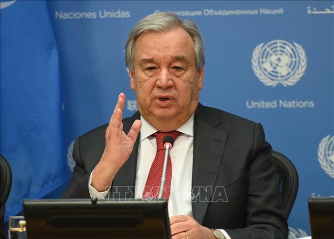 Tổng Thư ký LHQ Antonio Guterres trong một cuộc họp báo tại trụ sở LHQ ở New York (Mỹ). Ảnh tư liệu: AFP/TTXVN.
