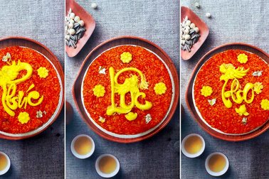 Xôi cá chép - ngũ sắc làm cả đêm không đủ hàng bán cúng ông Táo