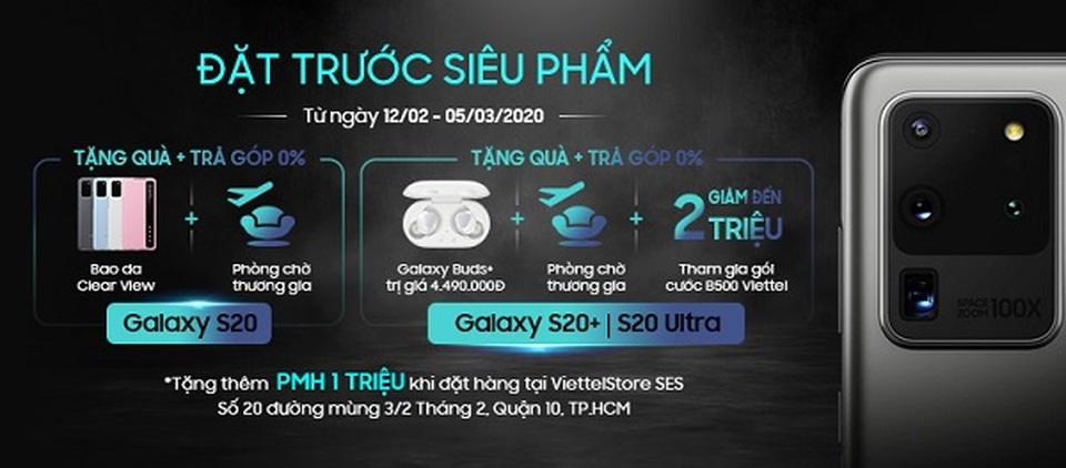 Đặt trước Samsung Galaxy S20 series tại Viettel Store nhận ngay ưu đãi lớn - 1 Đặt trước Samsung Galaxy S20 series tại Viettel Store nhận ngay ưu đãi lớn - 1