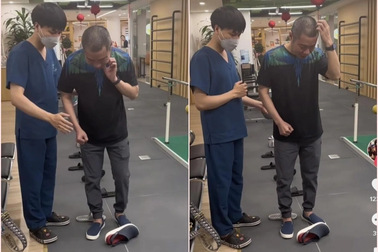 Xúc động khoảnh khắc NSND Công Lý tập tễnh bước từng bước cùng bác sĩ