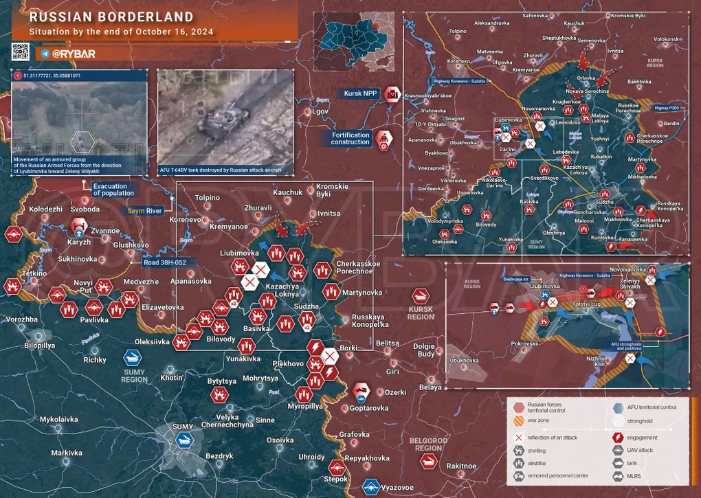 Chiến sự Ukraine 17/10: Nga tách đôi quân Kiev, bao vây nhóm phía Bắc Kursk - 4 Chiến sự Ukraine 17/10: Nga tách đôi quân Kiev, bao vây nhóm phía Bắc Kursk - 4