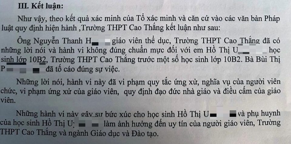 Nhà trường kết luận: Thầy giáo bị tố nói nữ sinh “hàng to” đã vi phạm đạo đức nhà giáo - 2 Nhà trường kết luận: Thầy giáo bị tố nói nữ sinh “hàng to” đã vi phạm đạo đức nhà giáo - 2