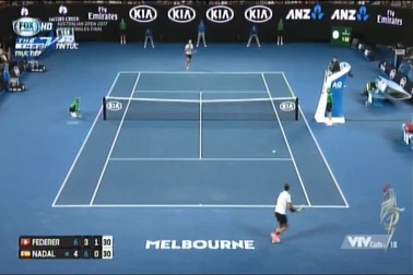 Federer bẻ game 2 (set 3) của Nadal