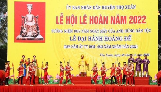 Một trong những chương trình nghệ thuật sân khấu hóa đặc sắc tại Lễ hội Lê Hoàn 2022