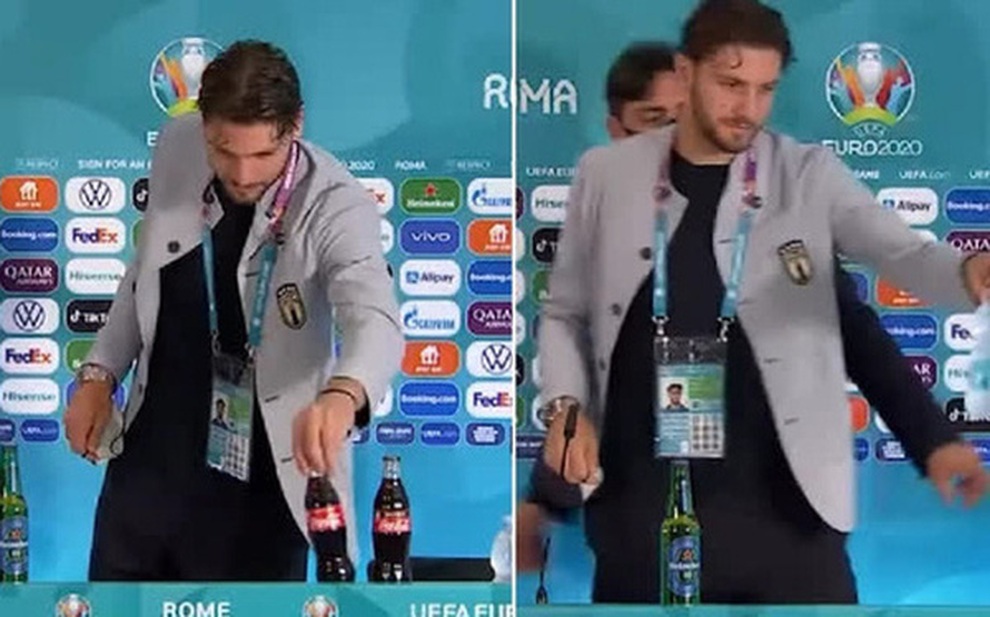 Sau Ronaldo và Pogba, đến lượt ngôi sao Italia gạt đồ uống của nhà tài trợ - 1