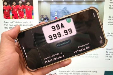 Biển số ô tô 99A-999.99 trúng đấu giá gần 22 tỷ đồng