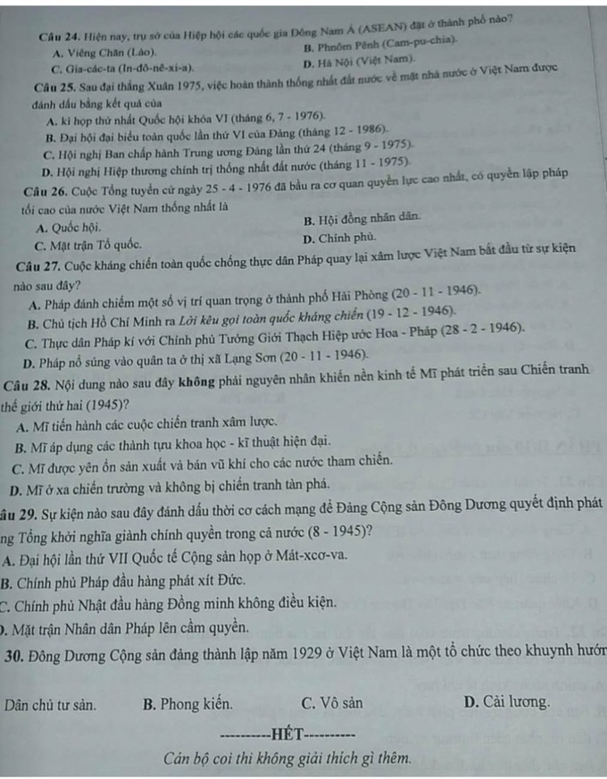 Đề thi Lịch sử vào lớp 10 Hà Nội, phổ điểm sẽ ở mức 8 điểm - Ảnh 6.