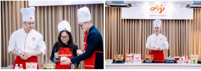 Chế biến các món ăn với gia vị Ajinomoto.