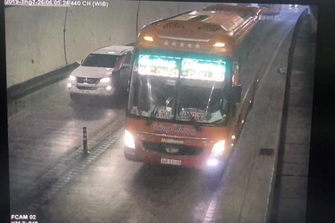 Tước giấy phép lái xe tài xế vượt xe, chạy ngược chiều trong hầm Hải Vân