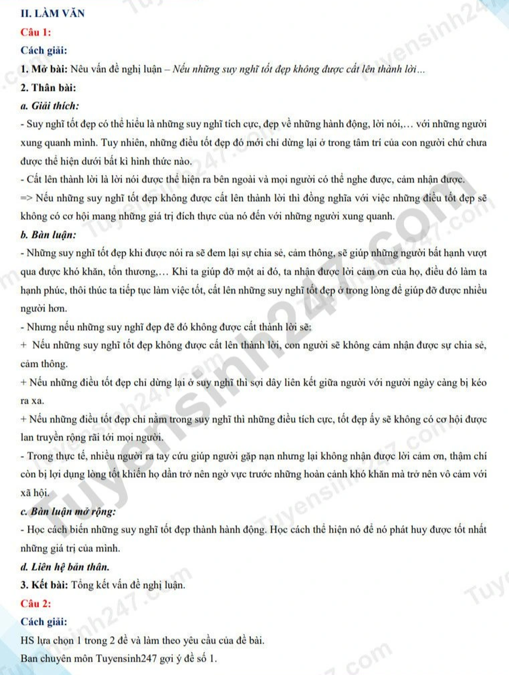 Đáp án gợi ý môn văn thi vào lớp 10 TPHCM - 4 Đáp án gợi ý môn văn thi vào lớp 10 TPHCM - 4