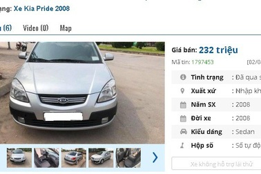 Những chiếc ô tô Kia cũ số tự động này đang rao bán tầm giá 200 triệu đồng tại Việt Nam