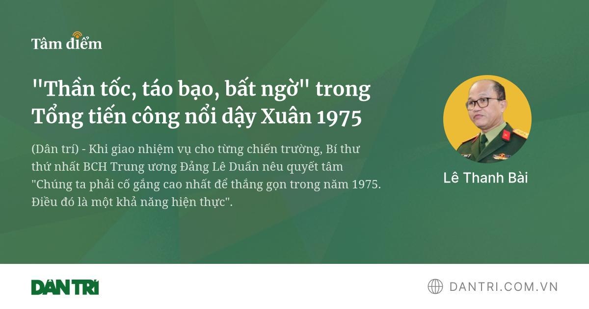 "Thần tốc, táo bạo, bất ngờ" trong Tổng tiến công nổi dậy Xuân 1975
