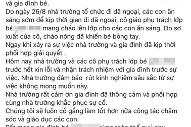 Hà Nội: Bé 3 tuổi bị bỏng cháo ở trường Mầm non quốc tế Montessori Xuân Mai