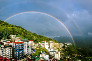 Ngắm cầu vồng kép tuyệt đẹp tại vùng cao Sa Pa
