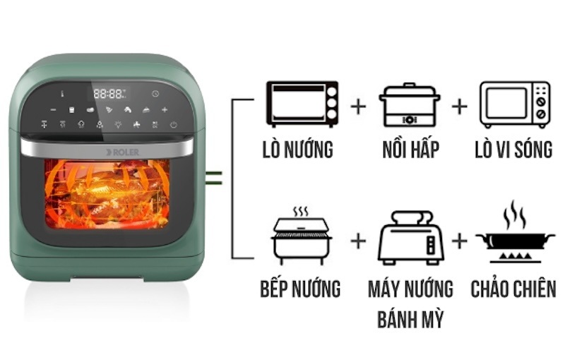 Lý do nên chọn nồi chiên không dầu hơi nước 15 lít Roler RA-3122A Steam