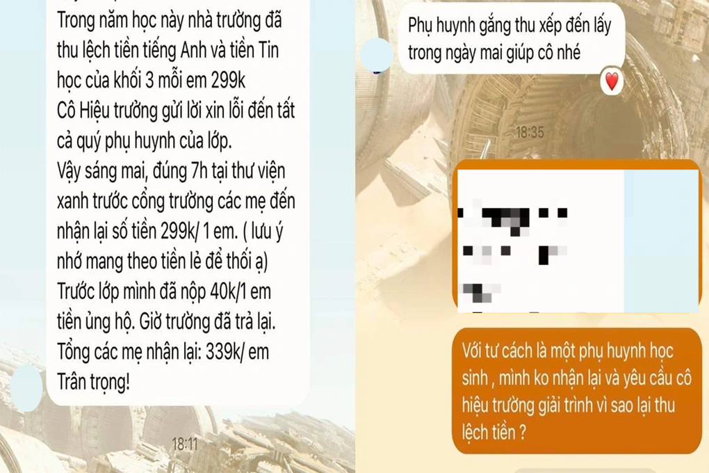 Trường thu sai rồi trả lại tiền, nhiều phụ huynh chưa đồng ý nhận - 2 Trường thu sai rồi trả lại tiền, nhiều phụ huynh chưa đồng ý nhận - 2