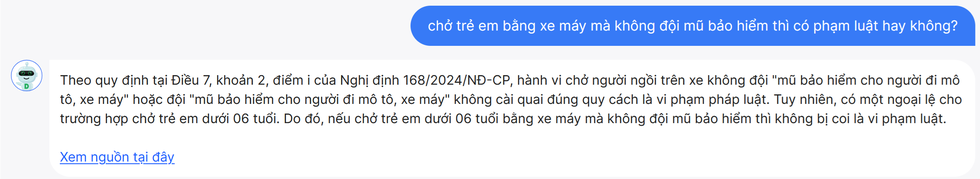 Dân trí ra mắt chatbot AI để tra cứu mức xử phạt lỗi giao thông - 3 Dân trí ra mắt chatbot AI để tra cứu mức xử phạt lỗi giao thông - 3