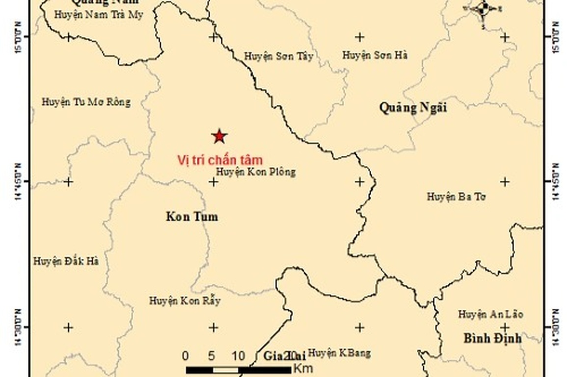 Liên tiếp 8 trận động đất trong hơn một ngày ở Kon Tum - 1 Liên tiếp 8 trận động đất trong hơn một ngày ở Kon Tum - 1