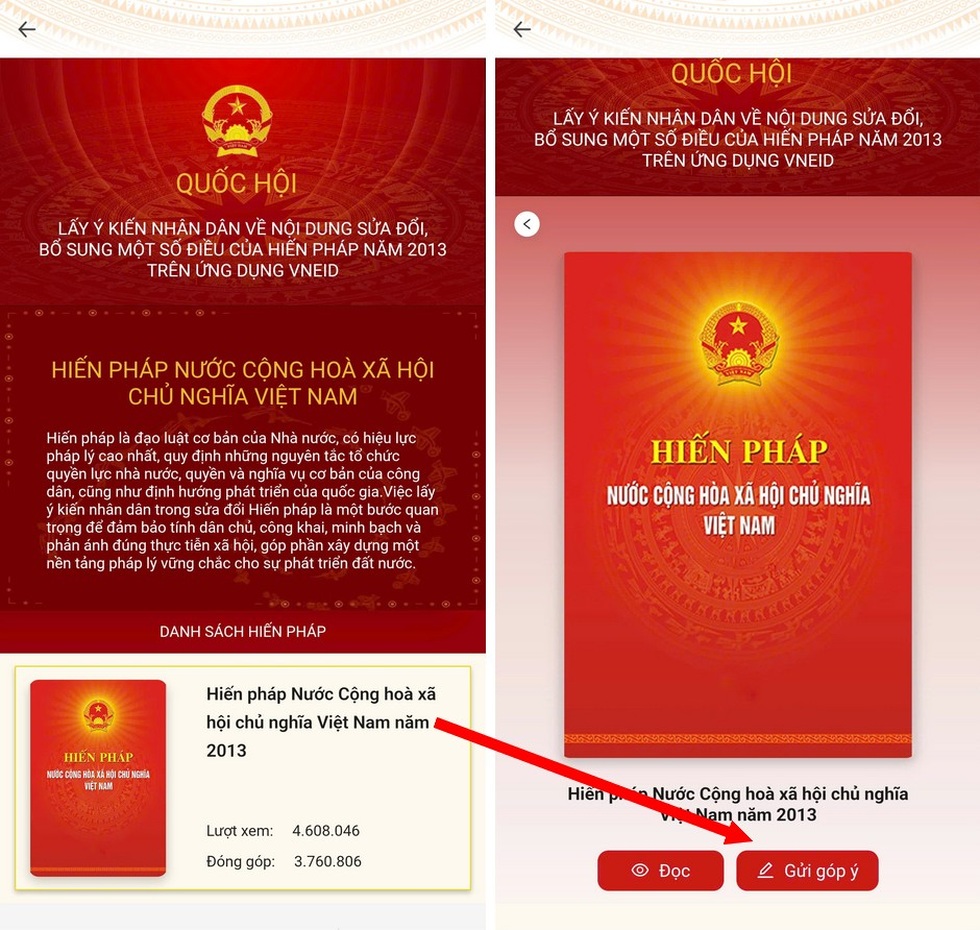 Hướng dẫn cách góp ý sửa đổi Hiến pháp thông qua ứng dụng VNeID - 6 Hướng dẫn cách góp ý sửa đổi Hiến pháp thông qua ứng dụng VNeID - 6
