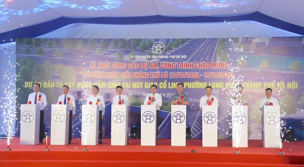 Hà Nội khởi công dự án hầm chui 6 làn xe tại nút giao Cổ Linh - 1 Hà Nội khởi công dự án hầm chui 6 làn xe tại nút giao Cổ Linh - 1