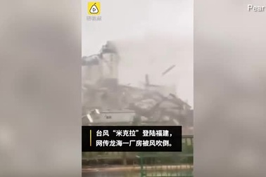 Video bão Mekkhala “xé toạc” nhà máy ở Trung Quốc