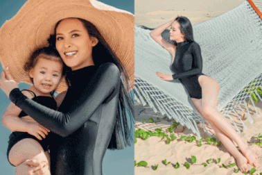 Người đẹp Hoa hậu Hoàn vũ Việt Nam tung bộ ảnh áo tắm cùng con gái nhỏ