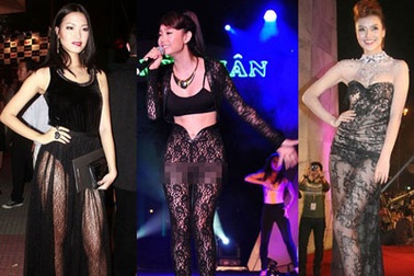 Nhìn lại những chiếc váy ren gây “nhức mắt” của người đẹp Việt