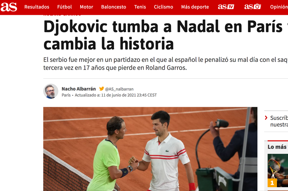Báo giới quốc tế ca ngợi Djokovic sau chiến thắng ấn tượng trước Nadal - 3 Báo giới quốc tế ca ngợi Djokovic sau chiến thắng ấn tượng trước Nadal - 3