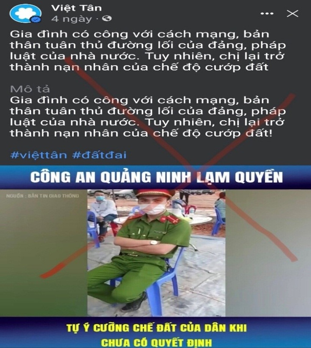 Đăng thông tin xuyên tạc về Công an Quảng Ninh trên mạng xã hội - 1 Đăng thông tin xuyên tạc về Công an Quảng Ninh trên mạng xã hội - 1