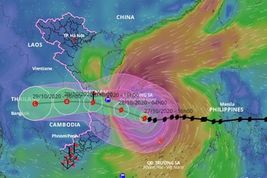 Bão số 9 vẫn giữ cường độ mạnh, hướng vào Đà Nẵng đến Phú Yên