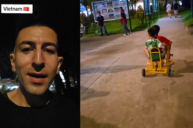 Chàng trai Mỹ sửng sốt trước cảnh tượng công viên Việt Nam buổi tối