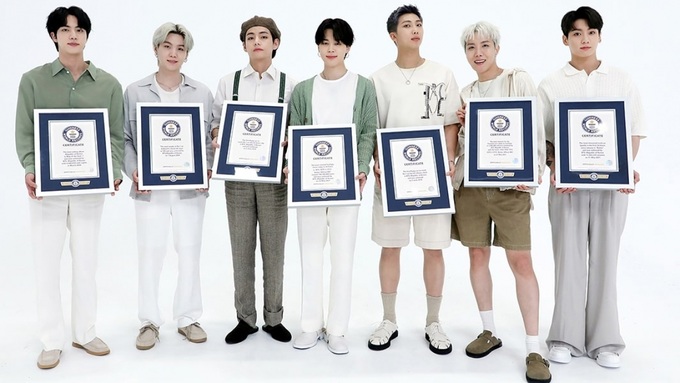 Tổ chức Guinness vinh danh nhóm nhạc BTS với 23 kỷ lục thế giới - Ảnh 1.