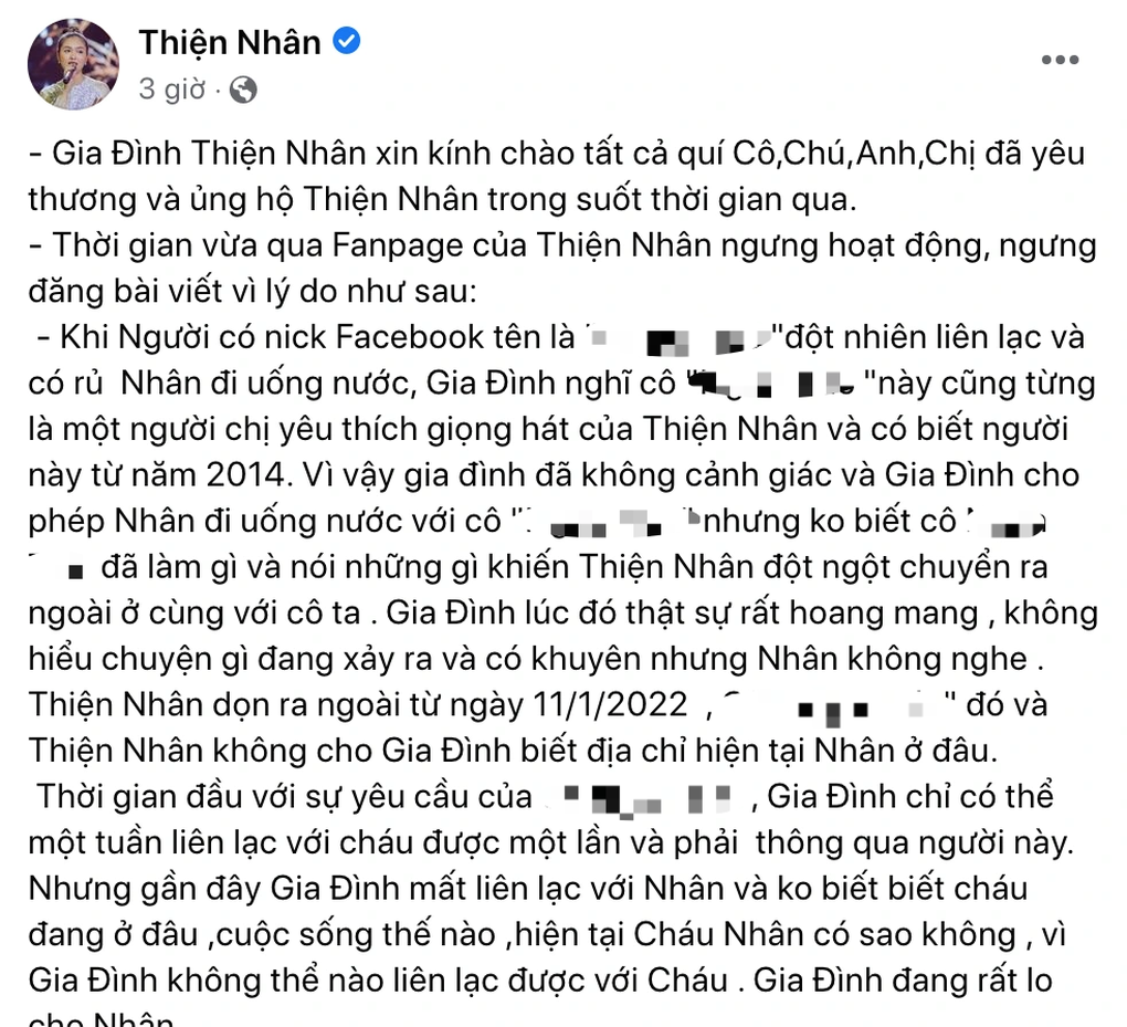 Giọng ca nhí Thiện Nhân lên tiếng việc gia đình cầu cứu vì mất liên lạc - 1 Giọng ca nhí Thiện Nhân lên tiếng việc gia đình cầu cứu vì mất liên lạc - 1