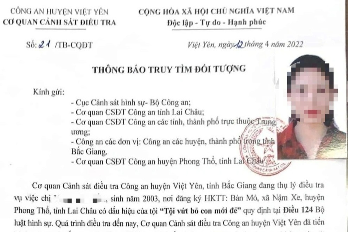 Vụ vứt bỏ con ở nhà vệ sinh dẫn đến tử vong: Người mẹ ra trình diện công an - 1 Vụ vứt bỏ con ở nhà vệ sinh dẫn đến tử vong: Người mẹ ra trình diện công an - 1
