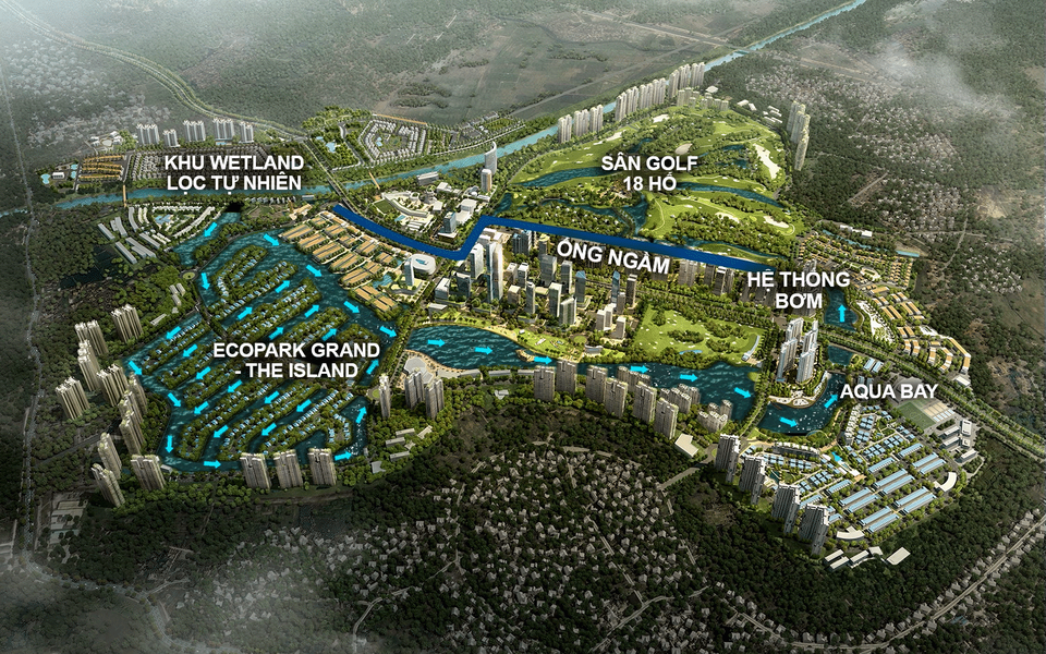 Không gian mặt nước đẳng cấp của biệt thự đảo Ecopark Grand - The Island - 2 Không gian mặt nước đẳng cấp của biệt thự đảo Ecopark Grand - The Island - 2