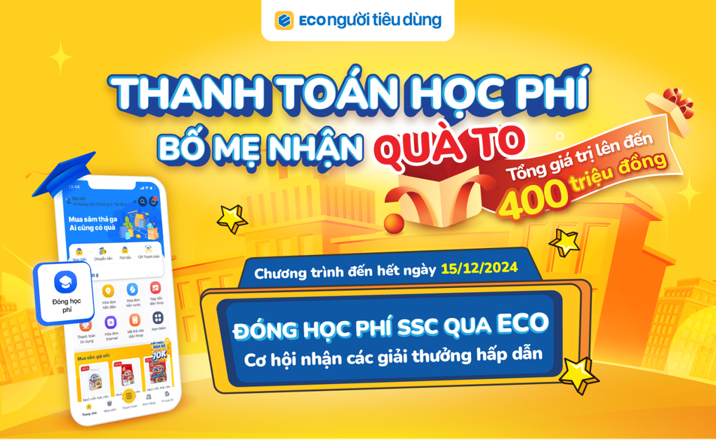Thanh toán học phí qua ECO Người Tiêu Dùng, cơ hội nhận quà đến 400 triệu đồng - 3 Thanh toán học phí qua ECO Người Tiêu Dùng, cơ hội nhận quà đến 400 triệu đồng - 3