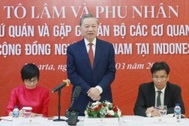 Tổng Bí thư Tô Lâm gặp gỡ cộng đồng người Việt Nam tại Indonesia