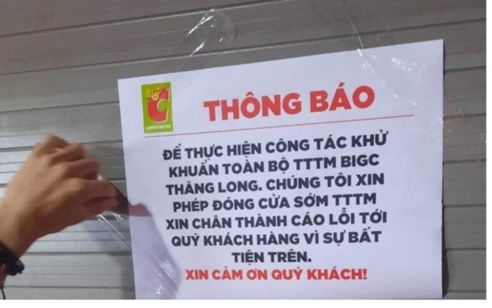 Hà Nội: Đóng cửa tạm thời siêu thị BigC Thăng Long từ ngày 25/5 - 2 Hà Nội: Đóng cửa tạm thời siêu thị BigC Thăng Long từ ngày 25/5 - 2