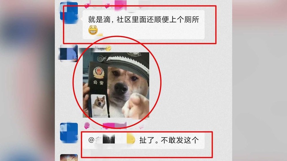 anh che 1.jpg Hình ảnh chế được Lý gửi trong nhóm chat đã khiến anh bị bắt giữ (Ảnh: The Paper).
