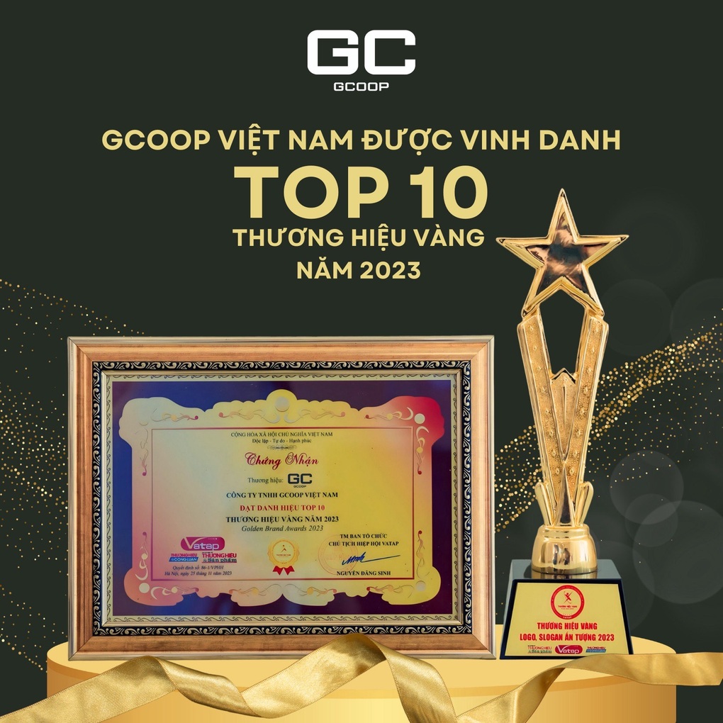 Gcoop Việt Nam được vinh danh Top 10 thương hiệu vàng năm 2023 - 2 Gcoop Việt Nam được vinh danh Top 10 thương hiệu vàng năm 2023 - 2