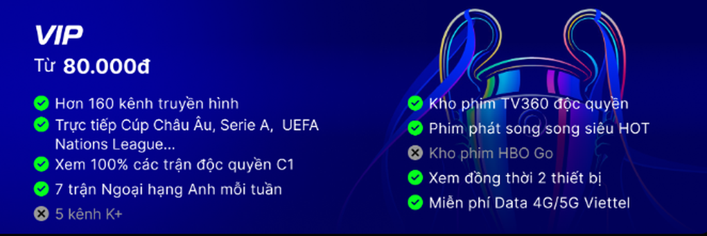 Champion League trở lại trên TV360 cùng gói cước mới hấp dẫn - 1 Champion League trở lại trên TV360 cùng gói cước mới hấp dẫn - 1