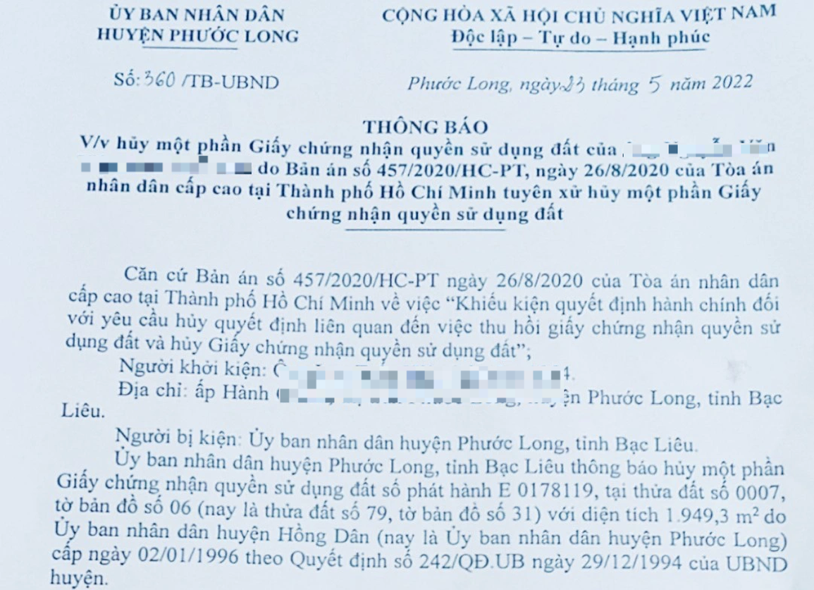 Vụ huyện thua kiện dân: Thêm một bản án huyện ngâm 2 năm mới chịu thi hành - 2 Vụ huyện thua kiện dân: Thêm một bản án huyện ngâm 2 năm mới chịu thi hành - 2