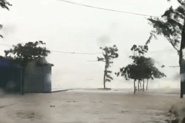 Bắc miền Trung mưa trắng trời, gió giật dữ dội trong bão