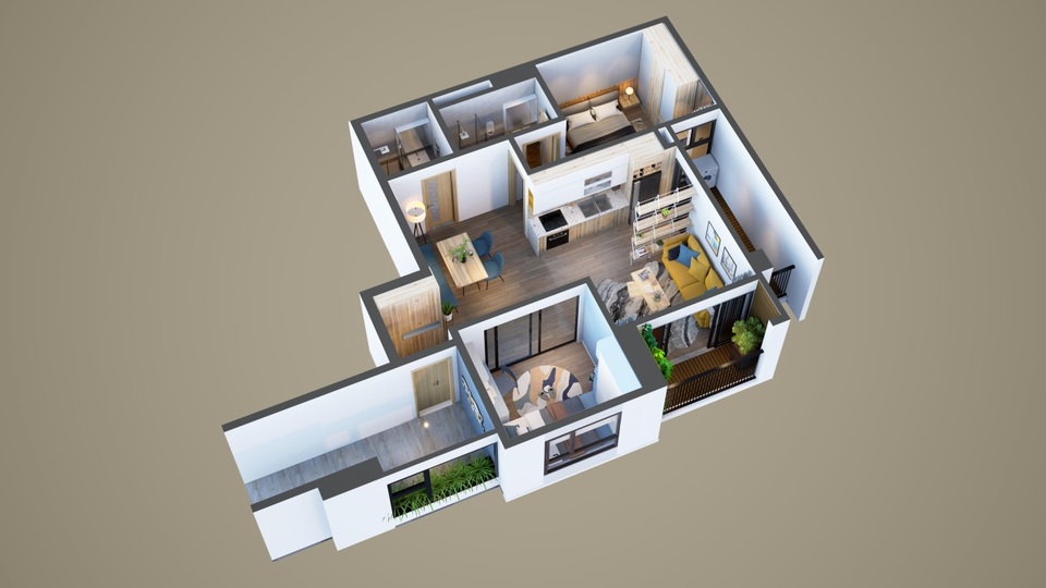 Bonanza 23 Duy Tân - Biến hóa thiết kế cho căn hộ 2 phòng ngủ - 4 Bonanza 23 Duy Tân - Biến hóa thiết kế cho căn hộ 2 phòng ngủ - 4
