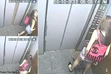 Sốc với thiếu nữ hồn nhiên “giải quyết nỗi buồn” trong thang máy