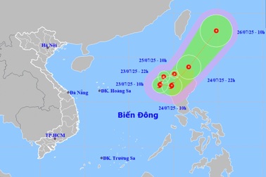 Áp thấp nhiệt đới vừa hình thành, khả năng mạnh thành bão trong sáng mai