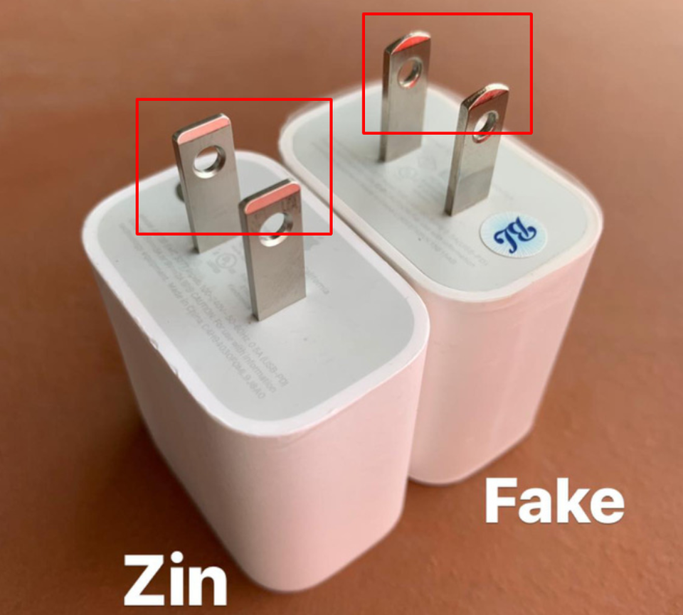 Cách phân biệt sạc nhanh chính hãng Apple với hàng nhái - 3 Cách phân biệt sạc nhanh chính hãng Apple với hàng nhái - 3