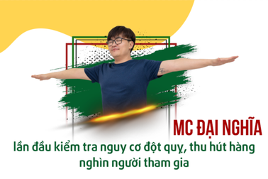 MC Đại Nghĩa lần đầu kiểm tra nguy cơ đột quỵ, thu hút hàng nghìn người tham gia